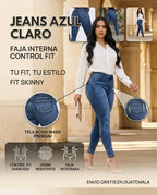 JEANS  AZUL CLARO CON FAJA CONTROL FIT