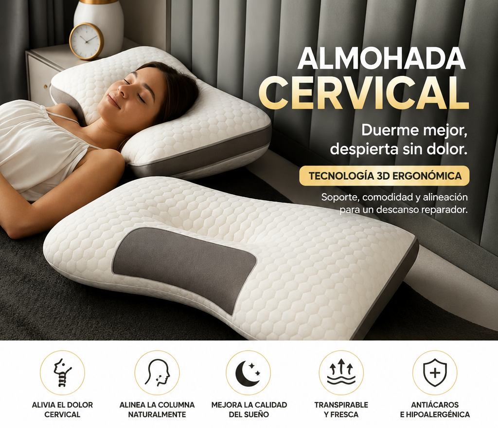 Almohada Cervical 3D para un sueño sin dolor